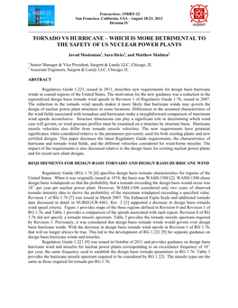 Tornado Vs Hurricane – Which Is More Detrimental to the Safety of Us Nuclear Power Plants