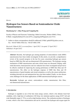 Hydrogen Gas Sensors Based on Semiconductor Oxide Nanostructures