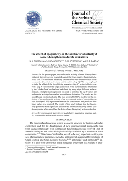 The Effect of Lipophilicity on the Antibacterial Activity