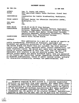 CPB--Qualified Public Radio Stations. Fiscal Year 1974