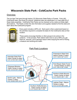 Wisconsin State Park - Coldcache Park Packs