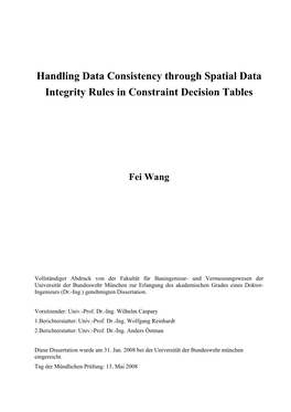 Handling Data Consistency Through Spatial Data Integrity Rules in Constraint Decision Tables