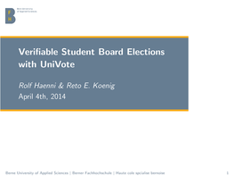 Verifiable Student Board Elections