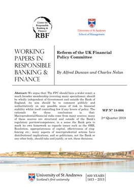 Reform of the UK Financial Policy Committee ∗