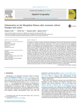 Urbanization on the Mongolian Plateau After Economic Reform: Changes and Causes