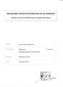 Relazione Tecnico-Estimativa Di Un Terreno