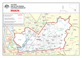July 2018 MAP of the FEDERAL ELECTORAL DIVISION OF
