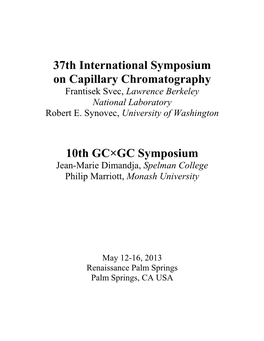 Gas Chromatography (GC Inlet Systems, High-Speed GC, Miniature GC and GC×GC)