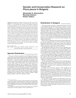 Breeding and Genetic Resources of Five-Needle Pines: (Medium) and the Rotation Period Is 160 Years (Tsakov 2001)