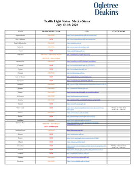 Traffic Light Status: Mexico States July 13–19, 2020