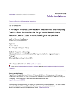 A History of Violence: 3000 Years of Interpersonal and Intergroup Conflicts from the Initial to the Early Colonial Periods in the Peruvian Central Coast