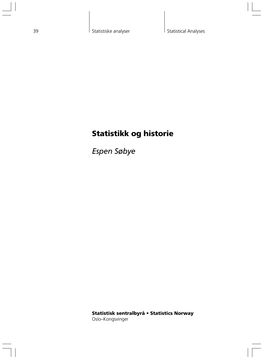 Statistikk Og Historie Espen Søbye