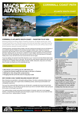 Cornwall Coast Path Walk Brochure