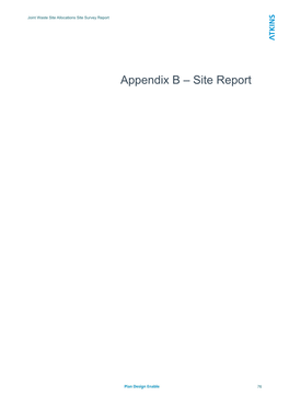 Appendix B – Site Report