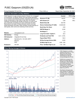 PJSC Gazprom (OGZD:LN)