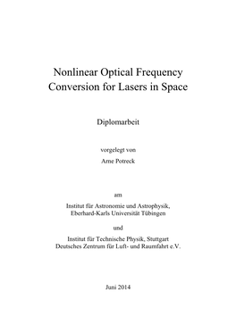Nonlinear Optical Frequency Conversion for Lasers in Space