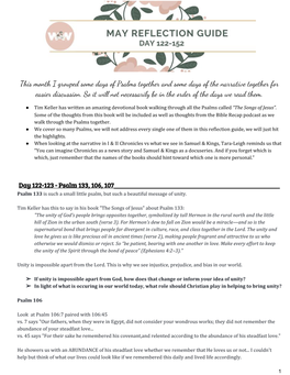 This Month I Grouped Some Days of Psalms Together and Some Days of the Narrative Together for Easier Discussion