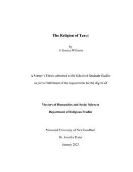 The Religion of Tarot