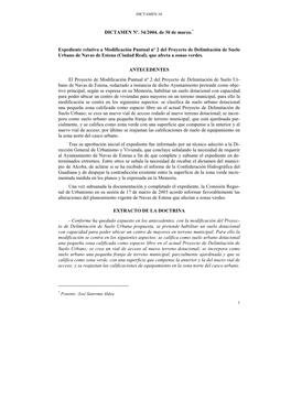 DICTAMEN Nº. 34/2004, De 30 De Marzo.* Expediente Relativo A