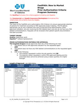 New to Market Drugs Prior Authorization Criteria