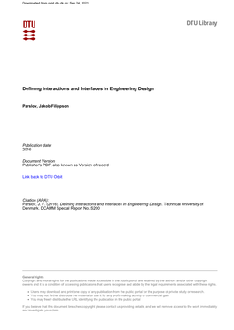 Defining Interactions and Interfaces in Engineering Design