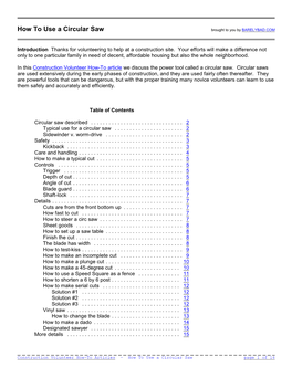 How to Use a Circular Saw Brought to You by BARELYBAD.COM