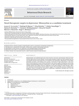 Minocycline As a Candidate Treatment