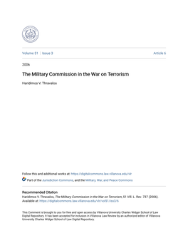 The Military Commission in the War on Terrorism