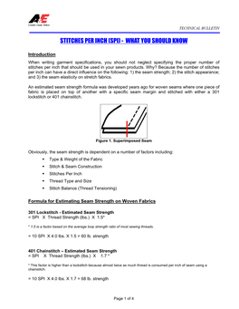 Stitches Per Inch (Spi) - What You Should Know