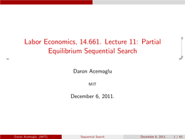 Partial Equilibrium Sequential Search