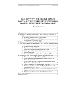 The Global Gender Digital Divide and Its Implications for Women’S Human Rights and Equality