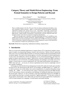 Category Theory and Model-Driven Engineering: from Formal Semantics to Design Patterns and Beyond