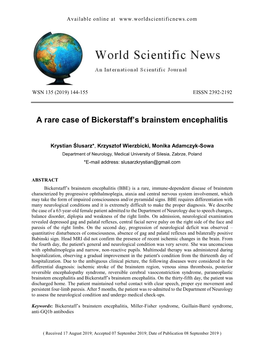 A Rare Case of Bickerstaff's Brainstem Encephalitis