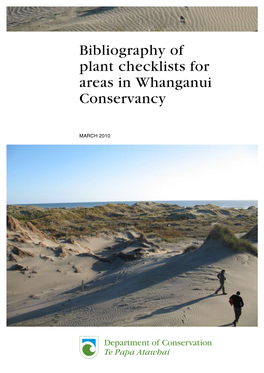 Bibliography of Plant Checklists for Areas in Whanganui Conservancy