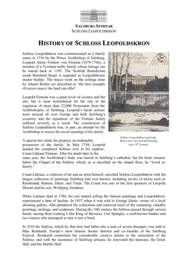 History of Schloss Leopoldskron