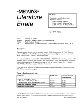 Errata No. 9 FAN 636.3