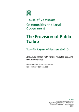 The Provision of Public Toilets