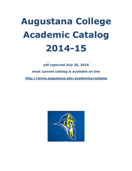 Augustana College Academic Catalog 2014-15