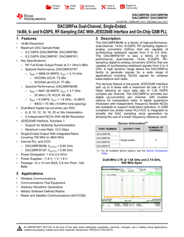 And 9-GSPS, RF-Sampling DAC with JESD204B