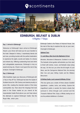 Edinburgh, Belfast & Dublin