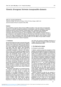 Genetic Divergence Between Transposable Elements