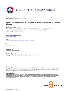 Molecular Approaches to the Electrochemical Reduction of Carbon Dioxide