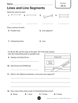 Lines and Line Segments Write the Name for Each