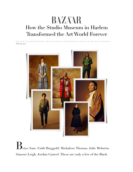 How the Studio Museum in Harlem Transformed the Art World Forever