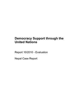 Democracy Support Through the United Nations