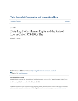 Human Rights and the Rule of Law in Chile 1973-1995, the Edward C