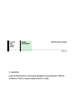 Law Enforcement, Municipal Budgets and Spillover Effects