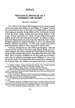 William O. Douglas As a Common Law Judge