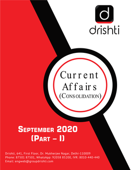 Monthly Current Affairs Consolidation (September 2020) – Part I