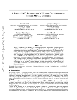 A Single SMC Sampler on MPI That Outperforms a Single MCMC Sampler